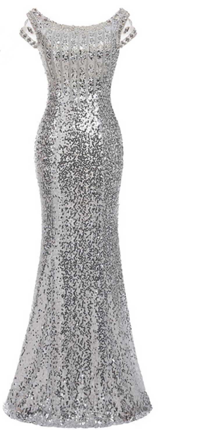 The long mermaids with a silver Evening Dresses Glamorous Silver Mermaid Wedding Dress, Sparkling Gown For Prom, Glamorous Metallic Gown, Fitted Silver Mermaid Dress For Evening, Silver Mermaid Dress For Wedding And Prom Season, Silver Mermaid Dress For Wedding And Prom, Champagne Mermaid Dress For Formal Occasions, Formal Sequined Mermaid Dress, Silver Mermaid Hem Evening Dress For Prom