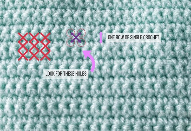 the crochet pattern shows how to use two different stitches on each side of the stitch