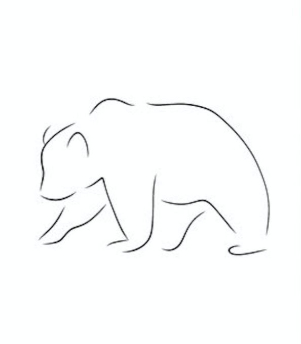 the outline of a bear on a white background