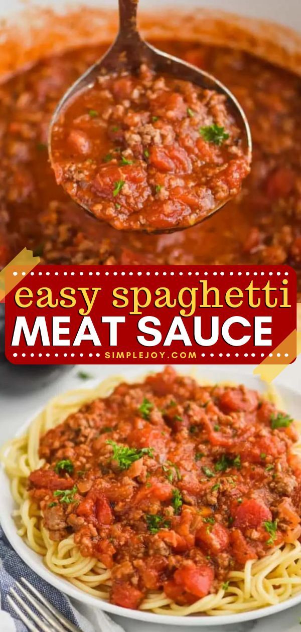 Looking for the best winter food recipe? This Spaghetti Meat Sauce is a 30-minute recipe perfect for the whole family. This easy comfort food recipe for dinner is a must! Spaghetti Meat Sauce Recipe, Homemade Spaghetti Meat Sauce, Spaghetti Sauces, Spaghetti With Meat Sauce, Spaghetti With Meat, Meat Sauce Recipe, Best Spaghetti Sauce, Italian Meat Sauce, Southern Foods