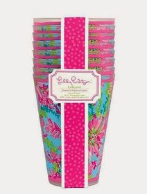 pink and blue paper cups with floral designs