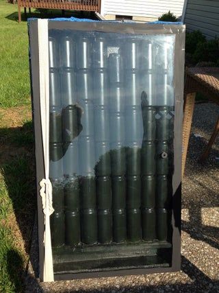 an old door is made out of plastic bottles