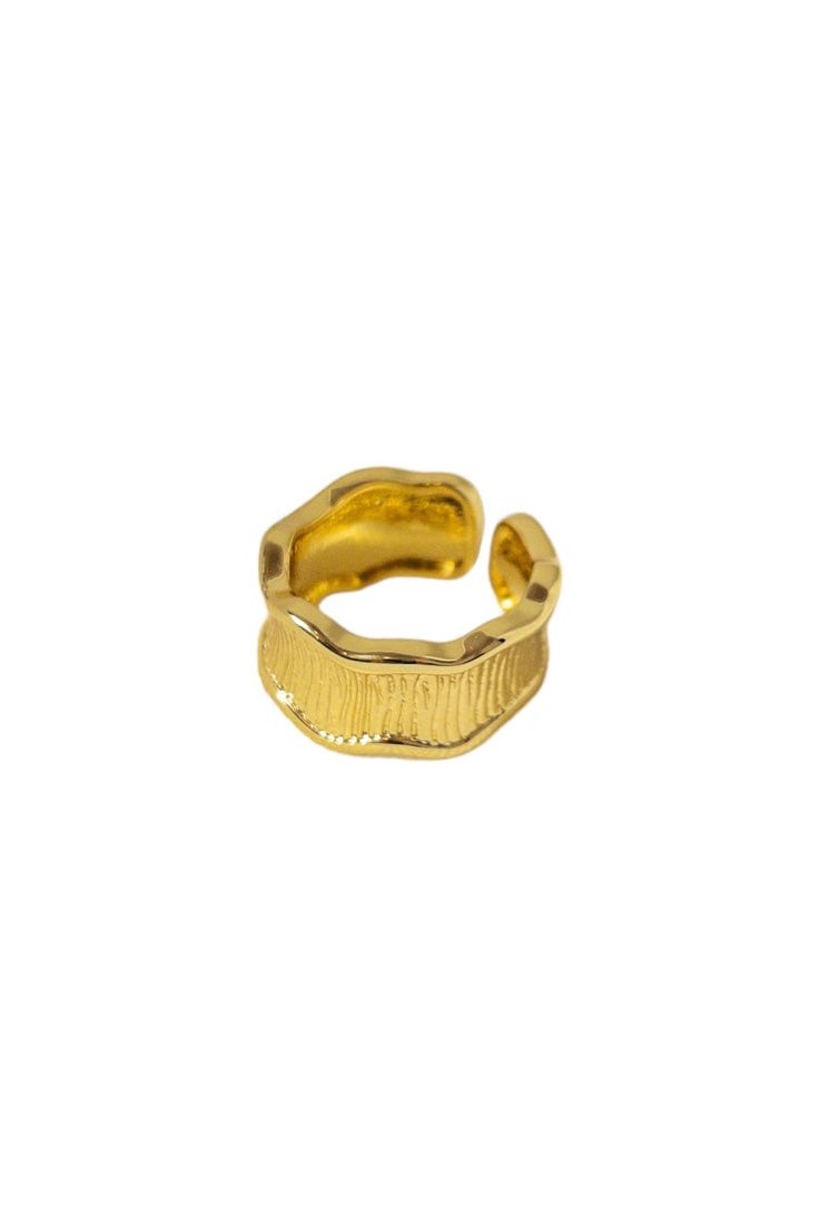 Cave Gold Adjusted Ring This timeless accessory is made with real 18k gold, making it an invaluable accessory that will last for generations. Adjustable Thick Band Rings, Tarnish Resistant, Adjustable Thick Band Tarnish Resistant Rings, Adjustable Tarnish Resistant Thick Band Rings, Adjustable Tarnish-resistant Thick Band Ring, Elegant Adjustable Wide Band Toe Ring, Wide Band Yellow Gold Plated Ring, Elegant Tarnish Resistant Toe Ring, Elegant Hammered Open Band Ring, Elegant Open Band Hammered Ring