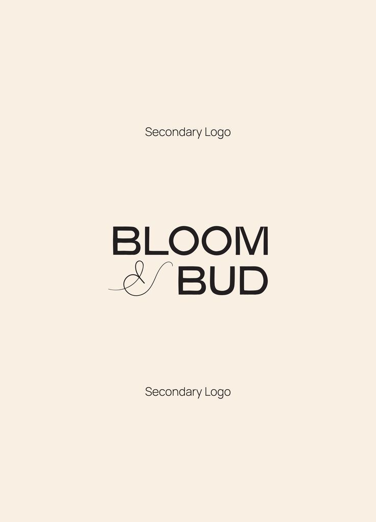 the logo for bloom bud is shown in black on a beige background with white lettering