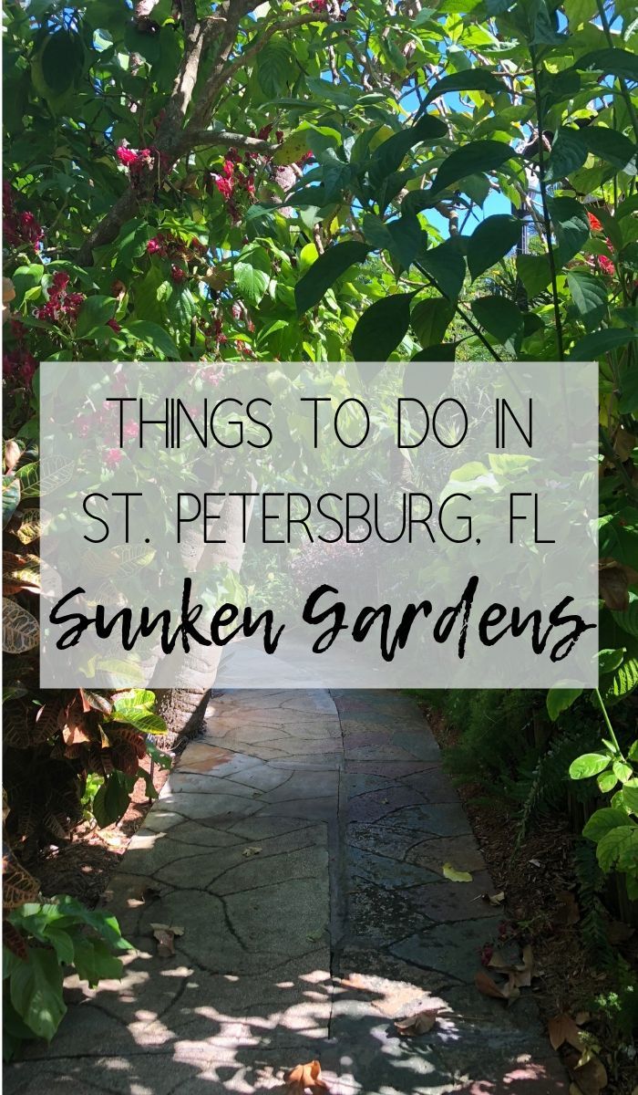 a path surrounded by trees with the words things to do in st petersburg, fl sunken gardens