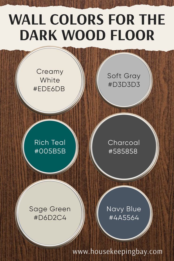 Wall Paint Colors for the Dark Wood Floor Wall Color For Wood Floors, Green Walls Dark Floors, Dark Wood Floors Wall Color Ideas, Dark Wood Floors Color Schemes, Dark Wood Floor Color Schemes, Paint For Dark Wood Floors, Floor Wall Color Combinations, Paint Colors For Dark Wood Floors, Paint Colors For Dark Floors