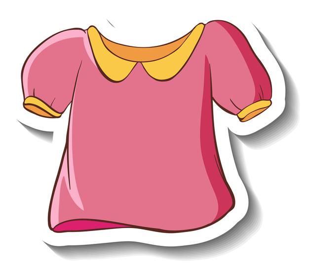 a pink shirt with yellow collar is shown on a sticker that says, i love you