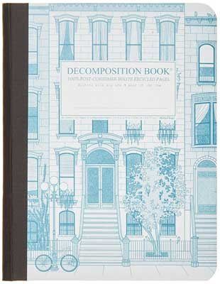 a blueprinted book with an image of a building on the front and side