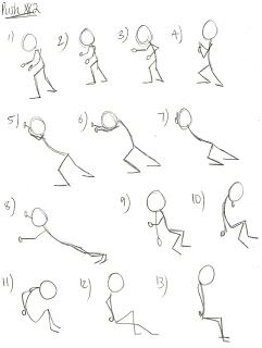 the drawing shows how to draw people in different poses and positions, with numbers on each side