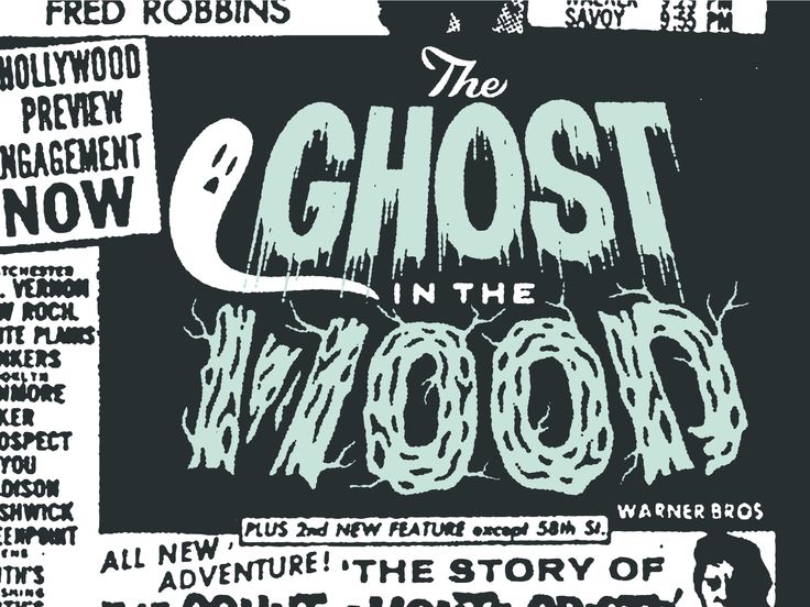 an advertisement for the ghost in the wood show