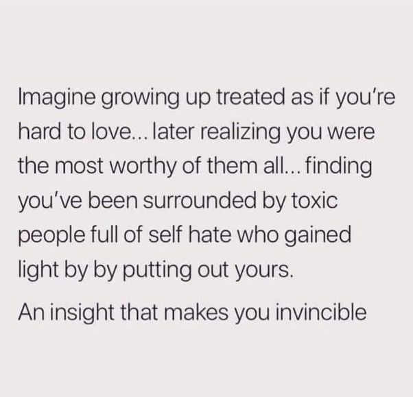 an image with the words imagine growing up treated as if you're hard to love