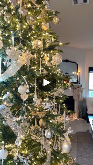 a decorated christmas tree in a living room