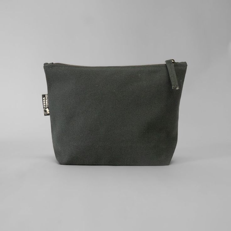 minimal makeup bag#color_charcoal-grey Eco-friendly Cosmetic Bag With Zipper For Daily Use, Practical Zipper Pouch Cosmetic Bag For Daily Use, Eco-friendly Pouch Cosmetic Bag For Daily Use, Practical Cosmetic Bag With Zipper For Everyday Use, Eco-friendly Everyday Rectangular Pouch, Eco-friendly Everyday Cosmetic Pouch Bag, Eco Makeup, Eco Friendly Makeup, Handmade Backpacks