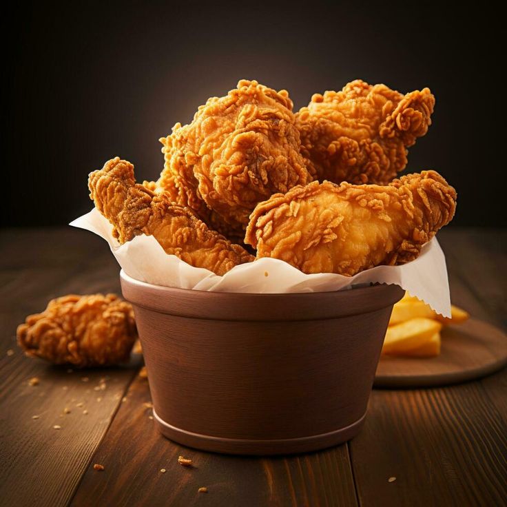 some fried food is in a bowl on a table