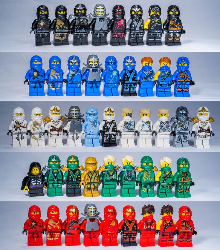 legos are lined up on shelves to look like they're from star wars