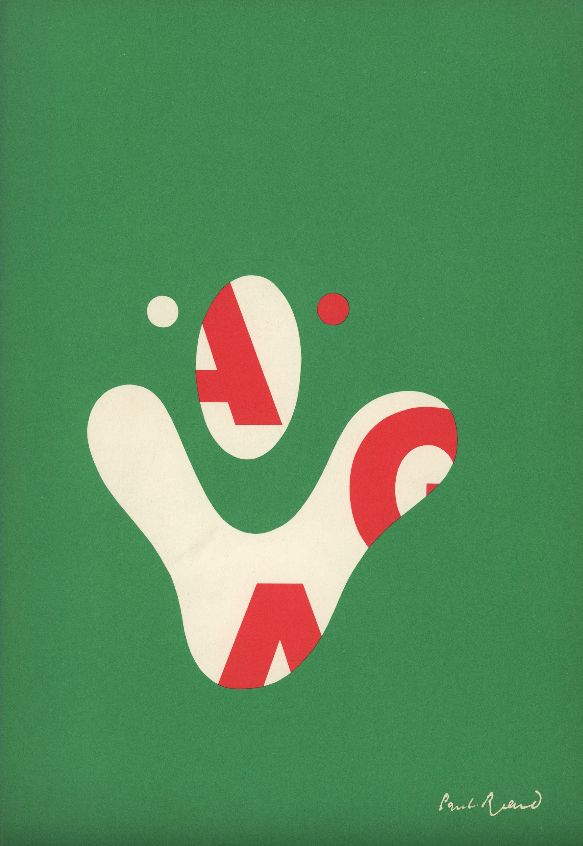 an image of a red and white object on green paper with the letter a in it