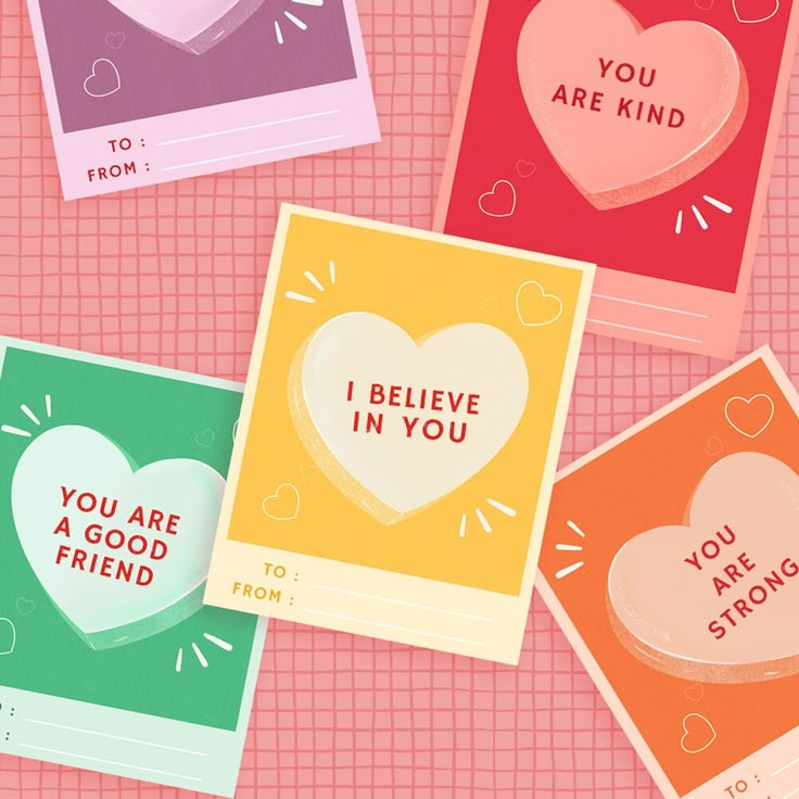 four valentine's day cards that say i believe in you