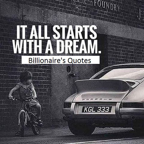 a little boy riding a bike next to a car with the words it all starts with a dream