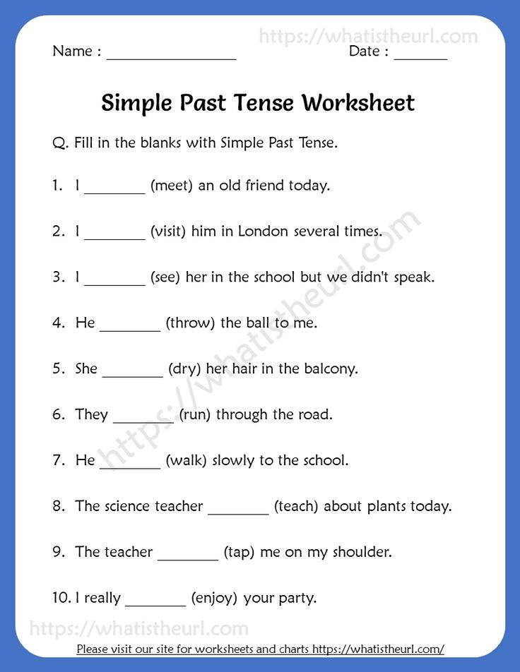 simple past tense worksheet