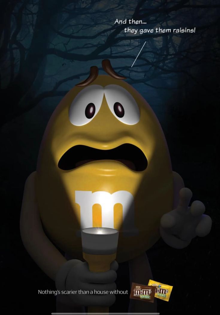 a cartoon character holding a lit up light bulb in his hand with the caption, and then they give them raisins