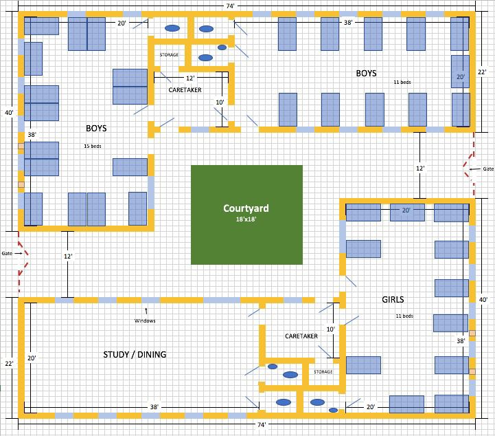 the courtyard floor plan for an event