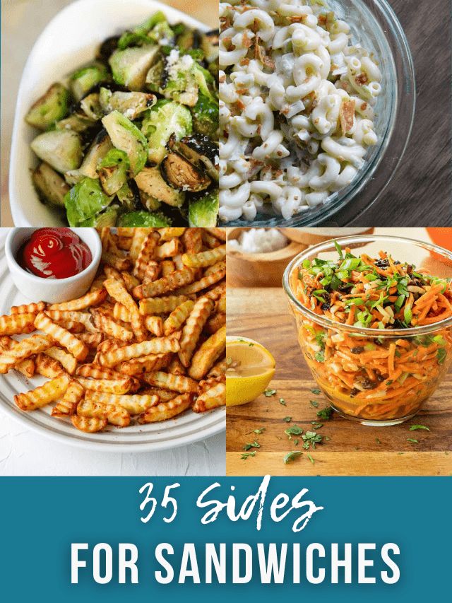 25 side dishes for sandwiches and salads with the title overlay that reads, 15 sides for sandwiches