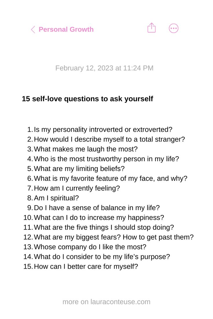 a white background pin that says Self-Love Questions to Ask Yourself Personal Questions For Yourself, Questions To Better Yourself, Identity Ask Questions, Questions For Self Love, Questions To Ask Yourself To Get To Know Yourself, Relationship Questions To Ask Yourself, Highest Version Of Yourself Questions, Self Knowing Questions, Questions To Ask Yourself Before 2024