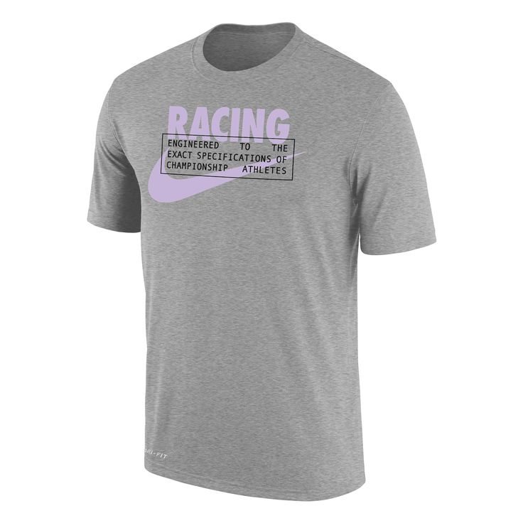 Show love for your squad in this classic-fit Racing Louisville tee. It has sweat-wicking technology to help you stay dry and comfortable for match day and beyond. Sporty Athletic Heather T-shirt With Moisture-wicking, Sports Season Dri-fit Graphic T-shirt, Athletic Heather T-shirt With Logo For Sports Season, Dri-fit Graphic Print T-shirt For Sportswear, Gray Crew Neck T-shirt For Running, Dri-fit Graphic Print T-shirt For Sports, Nike Gray Sports T-shirt, Nike Athletic Heather Crew Neck T-shirt, Casual T-shirt With Logo Print For Team Events