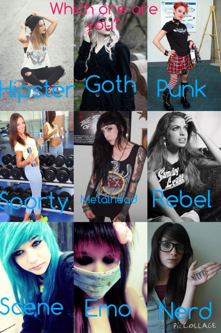 I'm the metalhead, which one are you? The Difference Between Emo And Goth, Emo Dress Up, Nerd Style Aesthetic, Different Kinds Of Goth, Goths With Glasses, Cute Emo Hair, Types Of Goth Style, How To Dress Emo, Emo Style Aesthetic