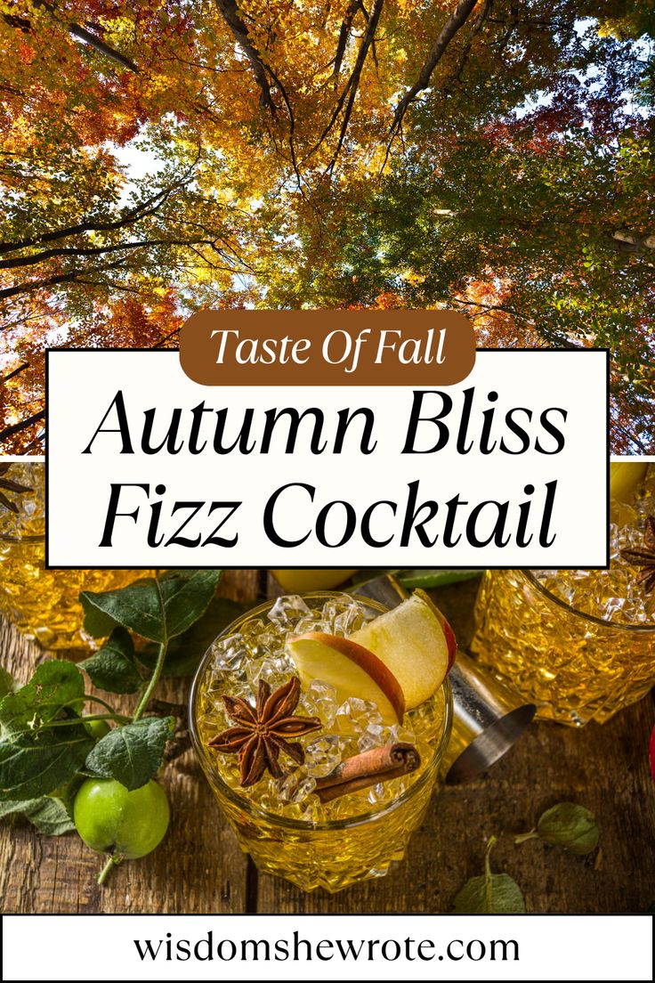 autumn bliss fizz cocktail with apples and cinnamon