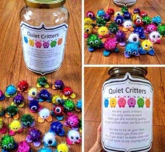 there is a jar full of colorful buttons on the floor and next to it is a jar filled with beads