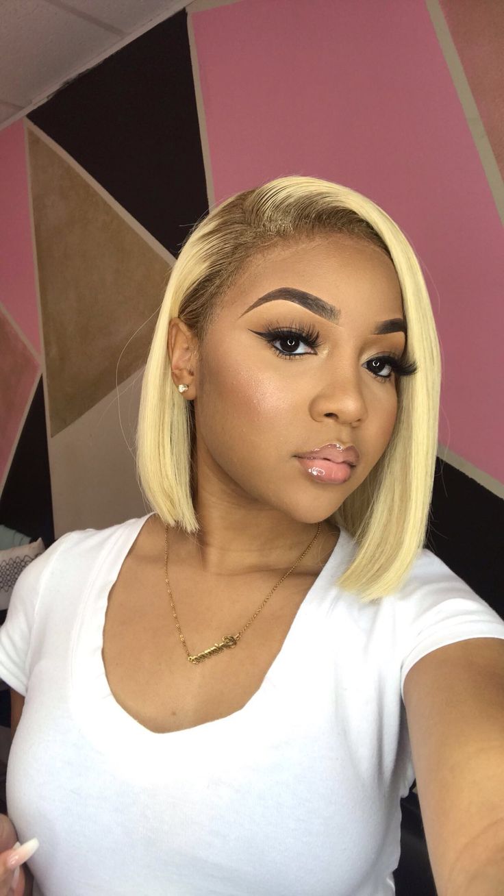 follow me for more content | @cassmelanin Short Blonde Bobs, Short Sassy Hair, Hair Twist Styles, Sassy Hair, Natural Hair Updo, Hair Crush, Blonde Bobs, Braids For Short Hair, Hair Game