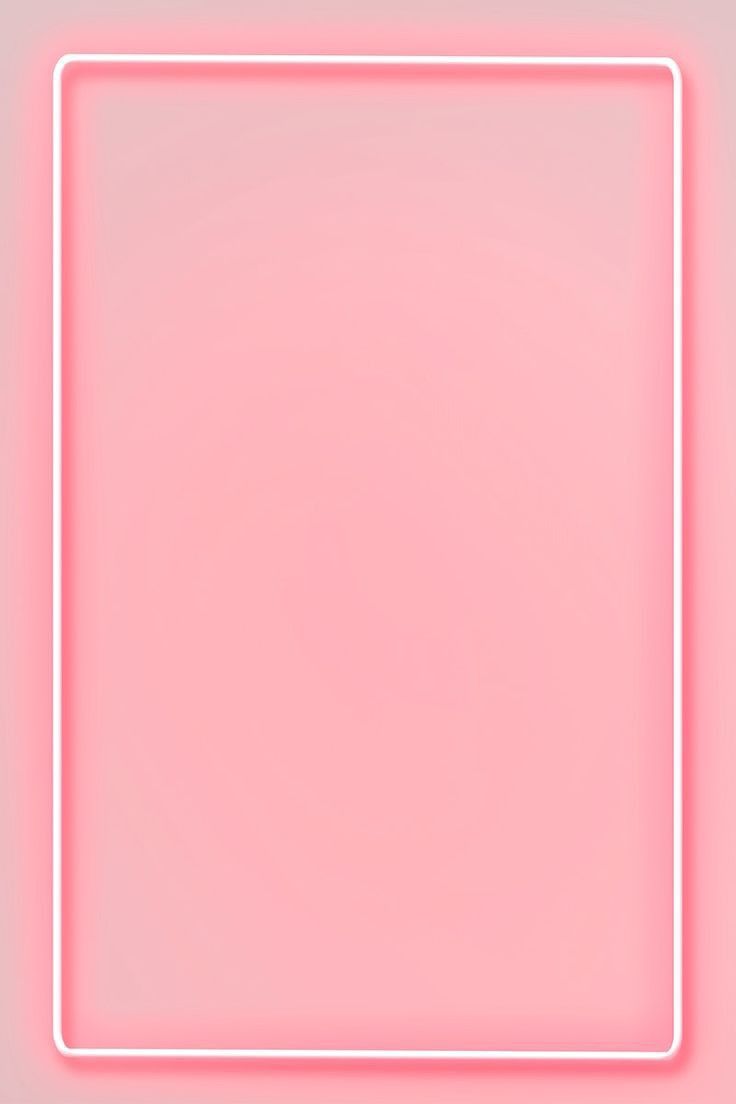 a square neon frame on a pink background