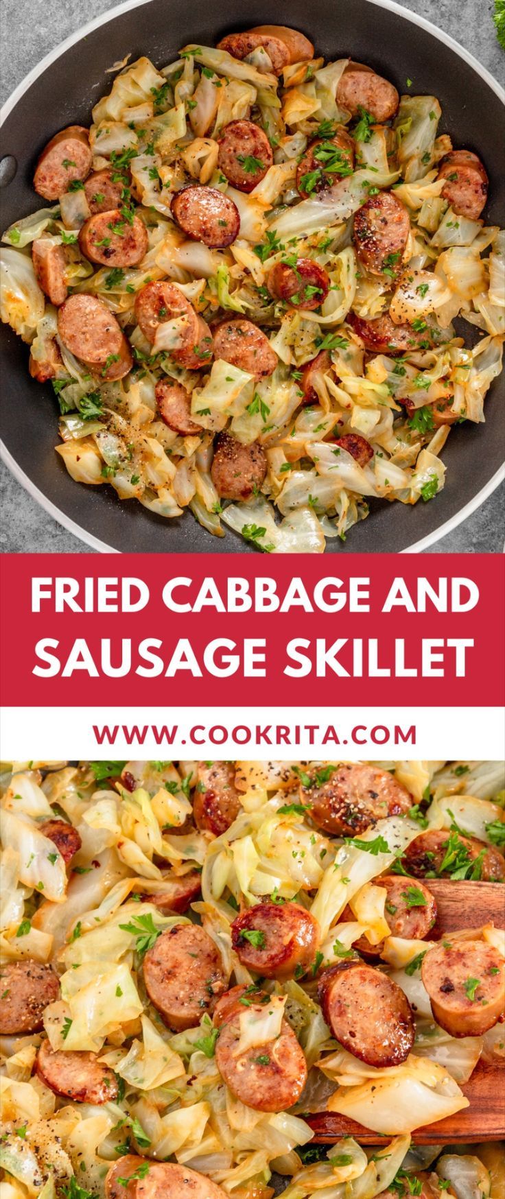 Fried Cabbage And Sausage Skillet Cabbage Sausage Potato, Cabbage And Sausage Skillet, Cabbage Recipes With Sausage, Fried Cabbage And Sausage, Recipes With Cabbage, Cabbage Kielbasa, Fried Cabbage And Potatoes, Kielbasa Skillet, Cooked Cabbage Recipes