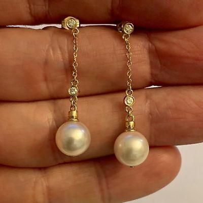 Diamond Akoya Pearl Earrings 14k Gold 9.4 mm Pearl Women Certified $1,199 721760 - Certified Estate Jewelry Tahitian Pearl Earrings, Fashionable Earrings, Akoya Pearl Earrings, Diamonds And Pearls, Sapphire Earrings Studs, Alumni Association, Earrings Making, Sapphire Studs, Pearl And Diamond Earrings