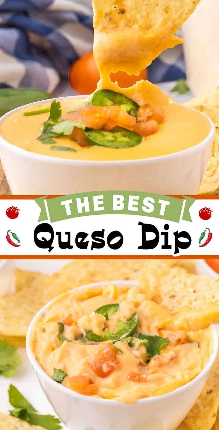 the best quesadilla dip recipe is made with cheese and tortilla chips