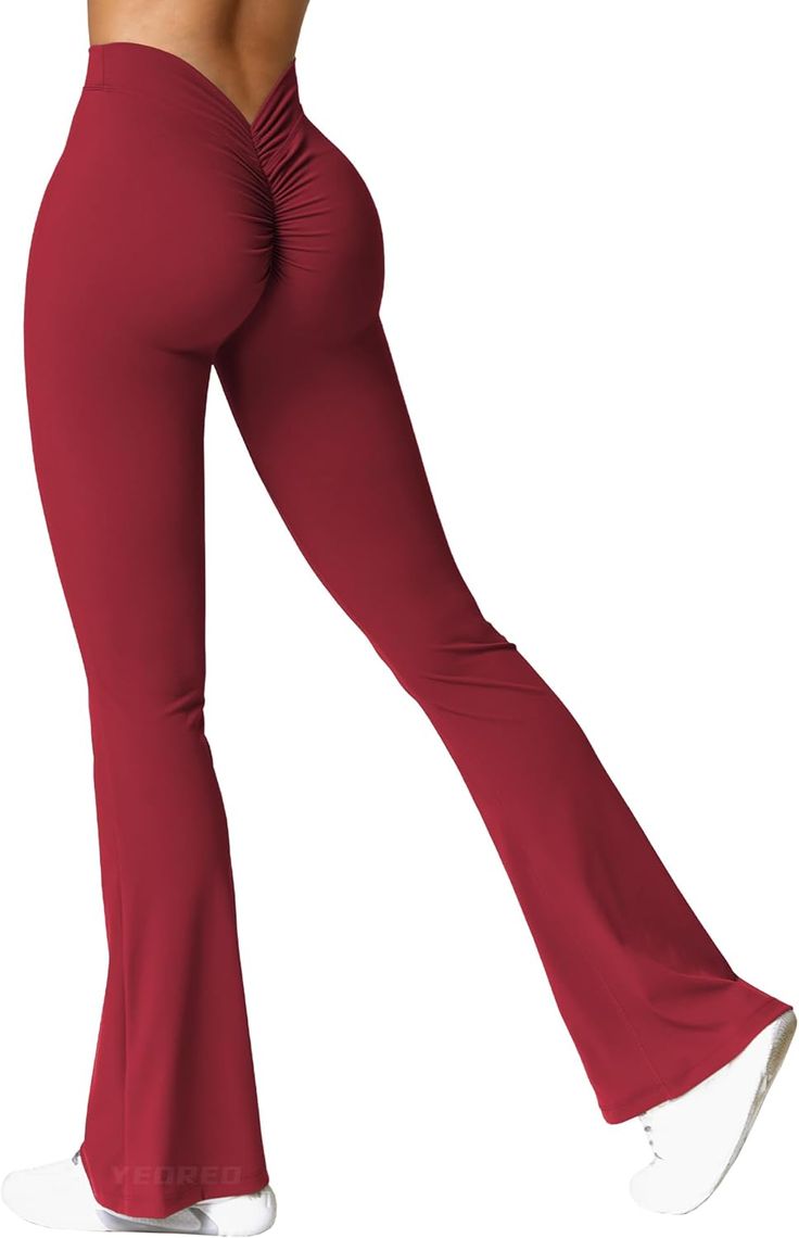 Affordable Leggings, Workout Yoga Pants, Body Aesthetic, High Waisted Leggings Workout, Red Flare, Flare Legging, Buy Leggings, Workout Yoga, Flare Leggings