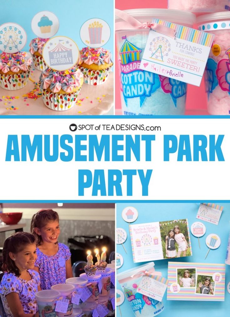 an amusement park birthday party with lots of decorations