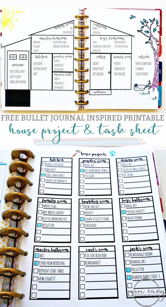 an open planner with the words house project and last sheet