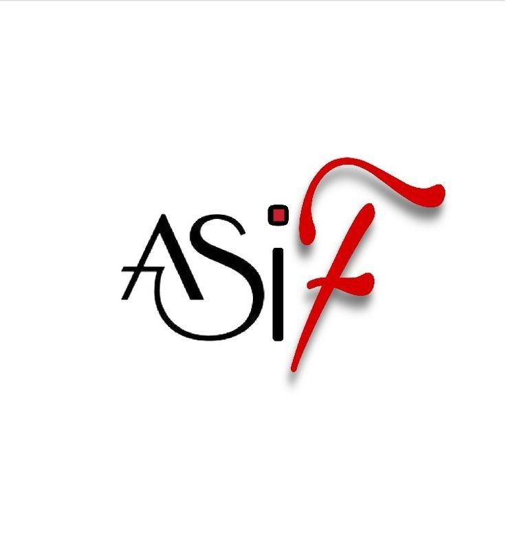 the logo for asia is red and black