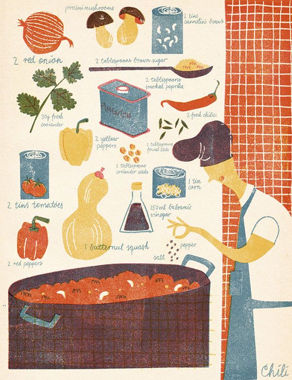 an old poster shows how to cook in the kitchen with vegetables and other things on it