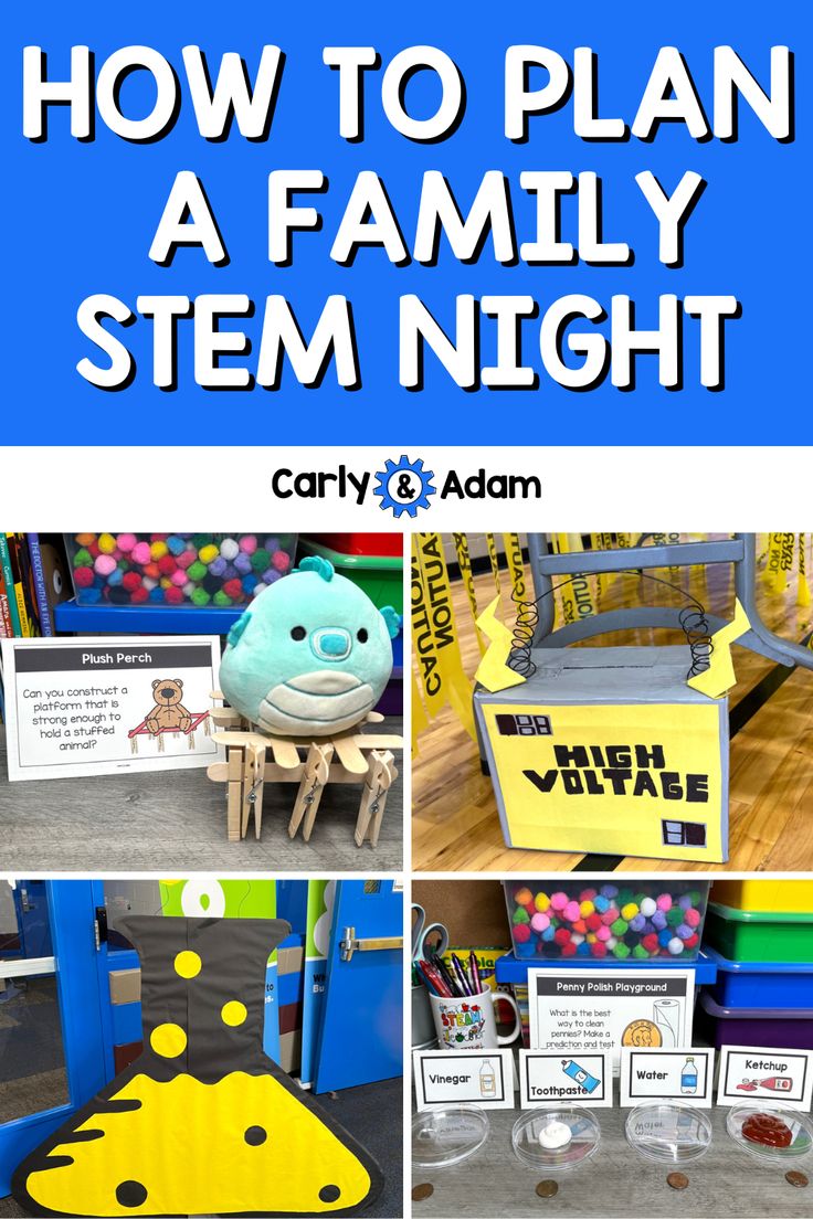 Are you ready to plan an engaging Family STEM, STEAM or  Science Night?

Imagine an entire evening filled with wonder, excitement, and hands-on exploration, where children and adults alike move from one captivating activity to another as they explore the fascinating world of STEM (Science, Technology, Engineering, and Math). 

That is the magic of a Family STEM Night – an engaging and educational event designed to spark the curiosity of both kids and adults! Science Night Activities Elementary, Steam Themes, Family Engagement Activities, Stem Challenges Middle School, Stem Night Ideas, Stem Night Activities, Stem Challenges Elementary, Steam Night, Pto Mom