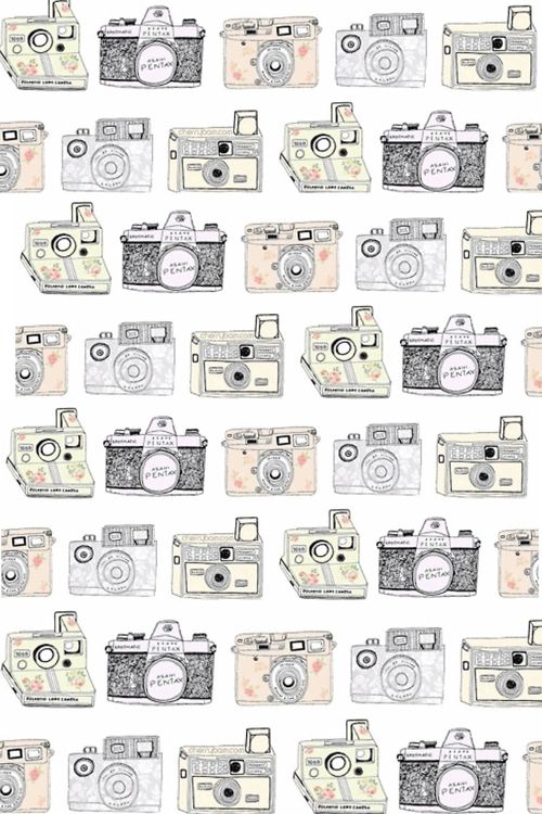 an image of many different cameras on a white background with black and grey inking