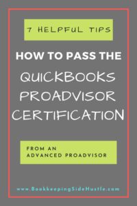 a book cover with the title how to pass the quickbooks proadvisor certificate