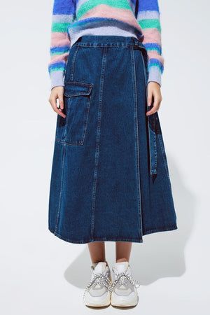 Maxi wrap denim skirt with pocket detail - Himelhoch's Department Store Colorful Closet, Denim Jean Dress, Daily Style, Skirts With Pockets, Pocket Detail, Department Store, Jeans Dress, Daily Fashion, World Of Fashion