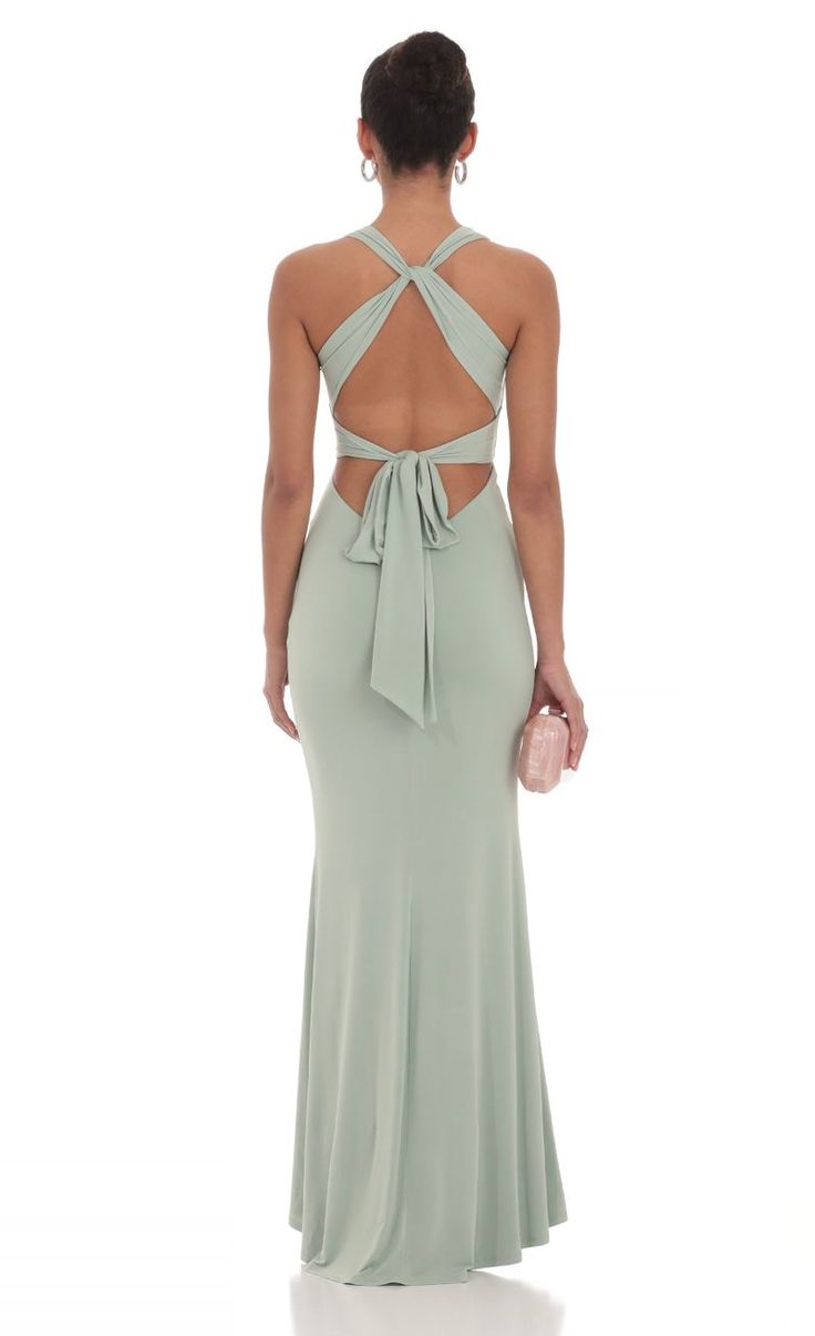 Front Twist V-Neck Maxi Dress in Sage | LUCY IN THE SKY Lucy In The Sky Dress Prom, V Neck Formal Dress Long, Formal Sage Green Dress, Long Winter Formal Dresses, Sage Green Wedding Guest Dress, Sage Green Formal Dress, Ring Dance Dresses, Sage Green Prom Dress, Green Wedding Guest Dresses