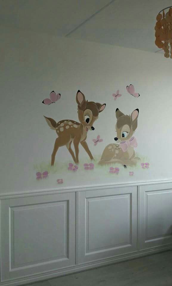 two deer wall decals in a girls room