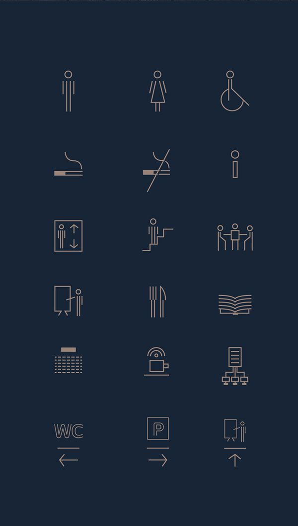 an image of different types of symbols on a dark background with white lines and dots