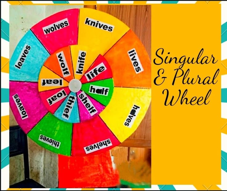 a colorful wheel with words on it and the words singular and punal in different languages