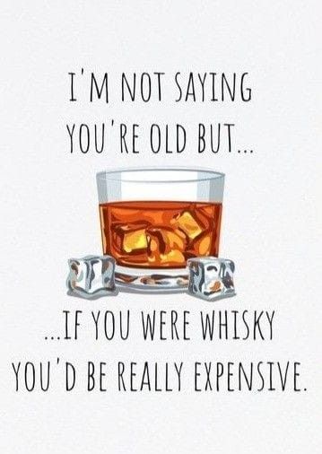 a card with an image of a glass of whiskey